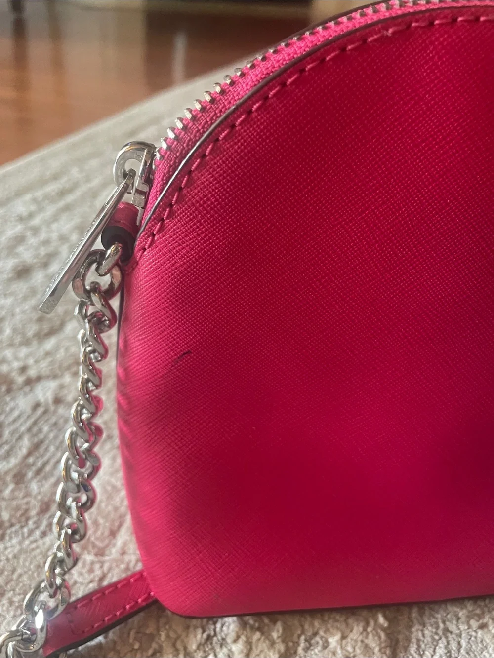 Michael Kors Pink Saffiano Crossbody Bag with Chain Strap
